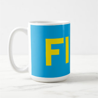 FIKA Bold Geel en Blauw Koffiemok