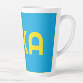 FIKA Bold Geel en Blauw Latte Mok (Rechts)