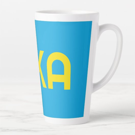 FIKA Bold Geel en Blauw Latte Mok (Rechts)