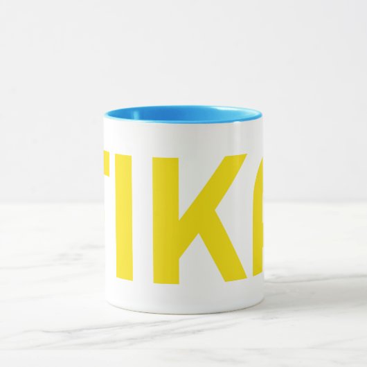 FIKA Bold Geel en Blauw Mok (Midden)