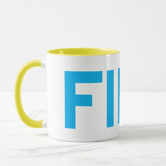 FIKA Bold Geel en Blauw Mok (Links)