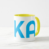 FIKA Bold Geel en Blauw Mok (Voorkant rechts)