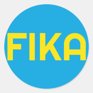 FIKA Bold Geel en Blauw Ronde Sticker