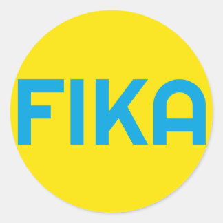 FIKA Bold Geel en Blauw Ronde Sticker