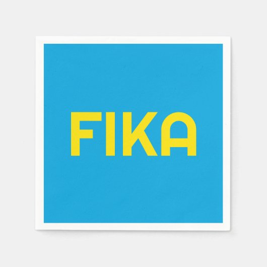 FIKA Bold Geel en Blauw Servet (Voorkant)