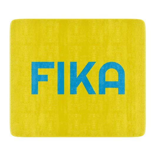 FIKA Bold Geel en Blauw Snijplank (Voorkant)