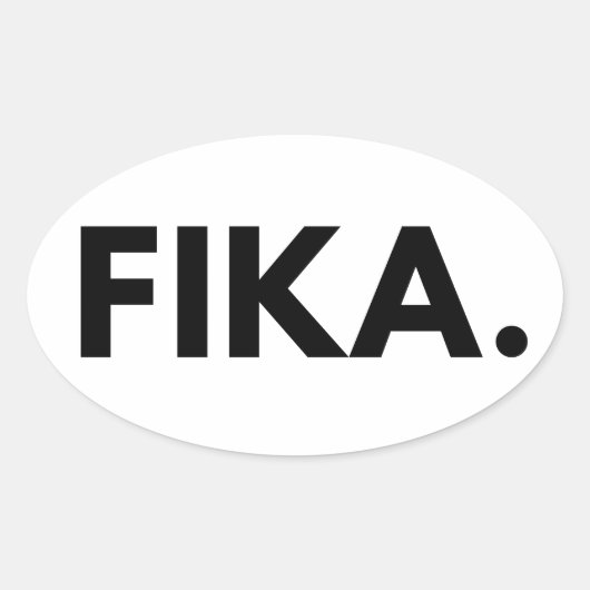 Fika Bold Oval Sticker (Voorkant)
