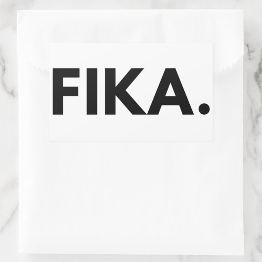 Fika Bold rechthoekige Sticker (Tas)