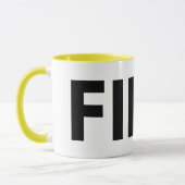 FIKA Bold Yellow, zwarte en witte Mok (Links)