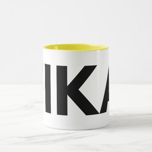FIKA Bold Yellow, zwarte en witte Mok (Midden)