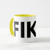 FIKA Bold Yellow, zwarte en witte Mok (Voorkant links)