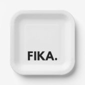 Fika Bold Zwart-Wit Sans Serif Papieren Bordje (Voorkant)