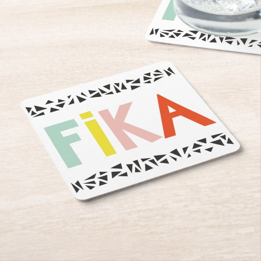 Fika Colors Black Kartonnen Onderzetters (Schuin)