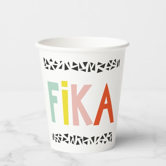 Fika Colors Paper Cups Papieren Bekers (Voorkant)