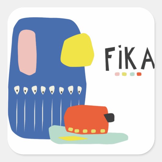 Fika Déco Square Sticker (Voorkant)