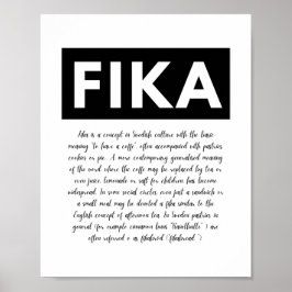 Fika-definitie Afdrukken, afdrukbare wandkunst Poster