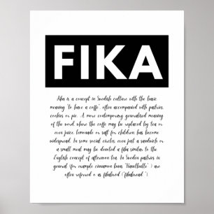 Fika-definitie Afdrukken, afdrukbare wandkunst Poster