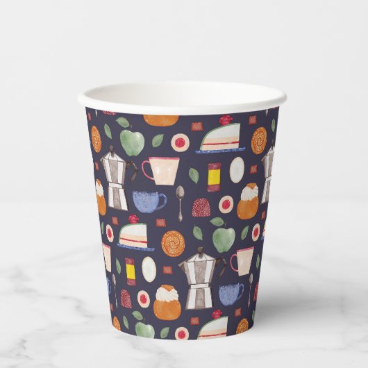 Fika (Eclipse) - Waterverf Papieren Bekers (Voorkant)