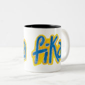 Fika stippen Two-Tone Koffee Mok (Voorkant rechts)