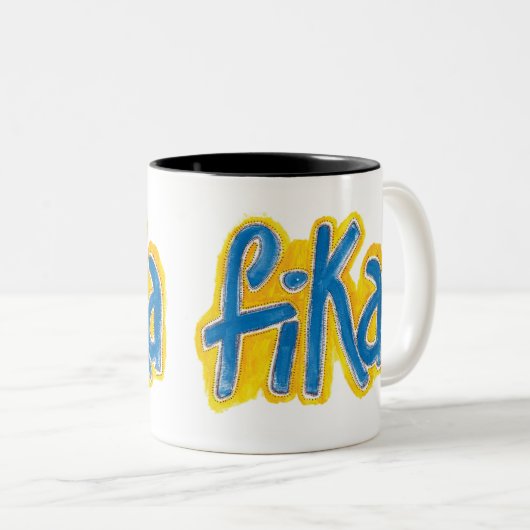 Fika stippen Two-Tone Koffee Mok (Voorkant rechts)