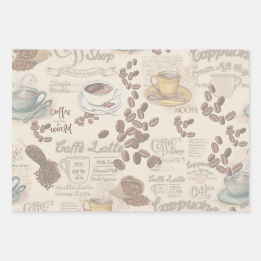 Fika Swedish Coffee — Blad met pakpapier Inpakpapier Vel (Voorkant 3)