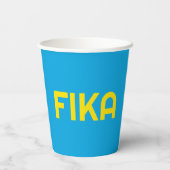  FIKA Vet Geel en Blauw Papieren Bekers (Achterkant)