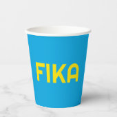 FIKA Vet Geel en Blauw Papieren Bekers (Voorkant)