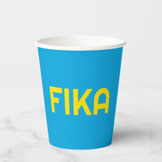 FIKA Vet Geel en Blauw Papieren Bekers