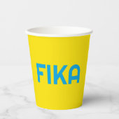 FIKA Vet Geel en Blauw Papieren Bekers (Voorkant)