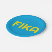  FIKA Vet Geel en Blauw Papieren Bordje (Gekanteld)
