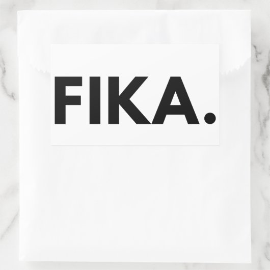 FIKA. Vette rechthoekige Sticker (Tas)
