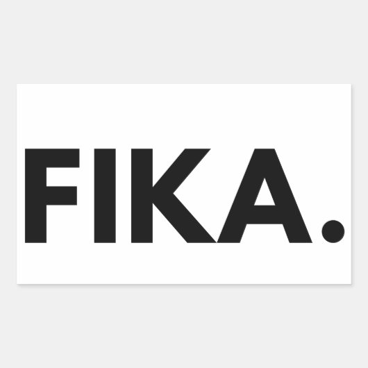 FIKA. Vette rechthoekige Sticker (Voorkant)
