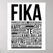 Fika zweedse koffiesnoep Typografie Poster (Voorkant)