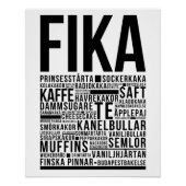 Fika zweedse koffiesnoep Typografie Poster (Voorkant)