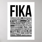 Fika zweedse koffiesnoep Typografie Poster (Voorkant)