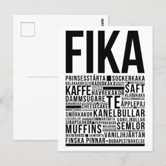 Fika zweedse koffiesnoep Typografie Poster Briefkaart