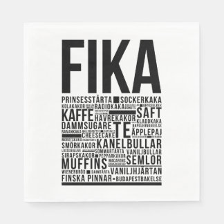 Fika zweedse koffiesnoep Typografie Poster Servet