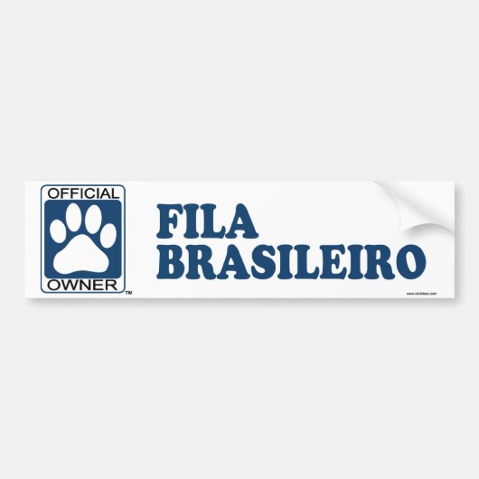 Fila Brasileiro Blue Bumpersticker (Voorkant)