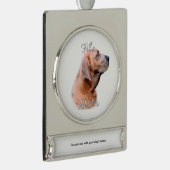 Fila Brasileiro Moeder 2 Verzilverd Banner Ornament (Rechts)