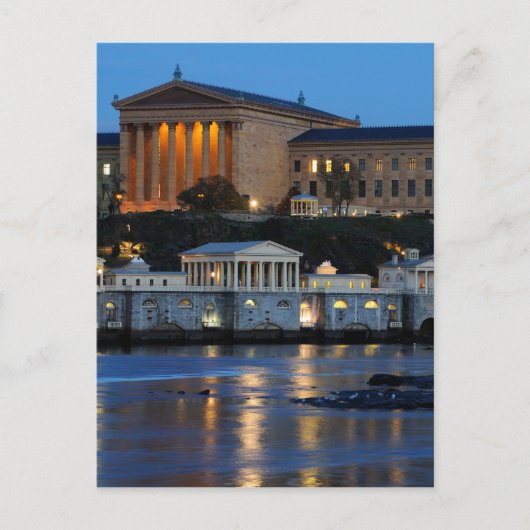 Filadelphia Art Museum en Fairmount Water Works Briefkaart (Voorkant)