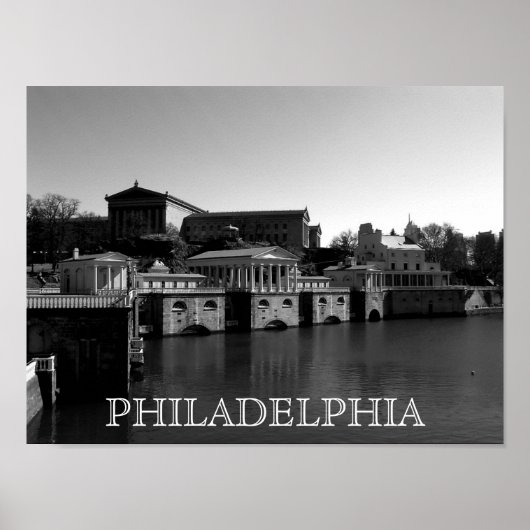 Filadelphia Art Museum en Water Poster (Voorkant)