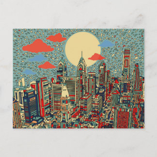 filadelphia skyline briefkaart