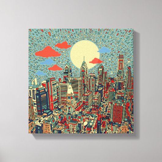 filadelphia skyline canvas afdruk (Voorkant)
