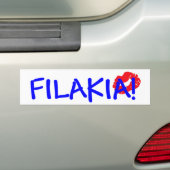 FILAKIA! GRIEKS VOOR 'KUSJES' BUMPERSTICKER (Op auto)