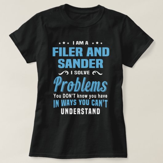 Filer en schuurmachine t-shirt (Design voorkant)