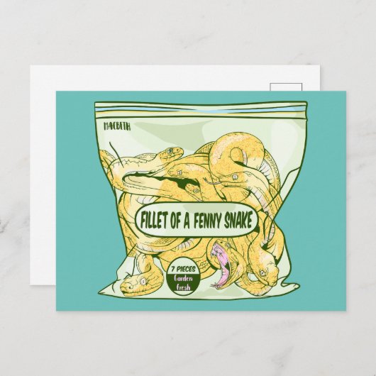 FILET VAN EEN FENNY SLANG Macbeth Briefkaart (Voorkant / Achterkant)