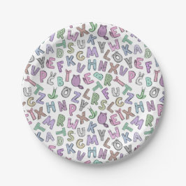 Filetletters voor schattig doedelen papieren bordje