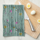 Filets met bloemen theedoek (Quarter Fold)