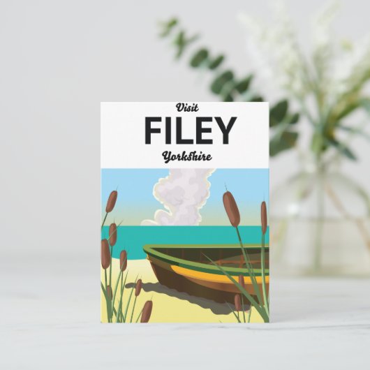 Filey, Yorkshire kustreisposter Briefkaart (Staand voorkant)
