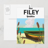 Filey, Yorkshire kustreisposter Briefkaart (Voorkant / Achterkant)